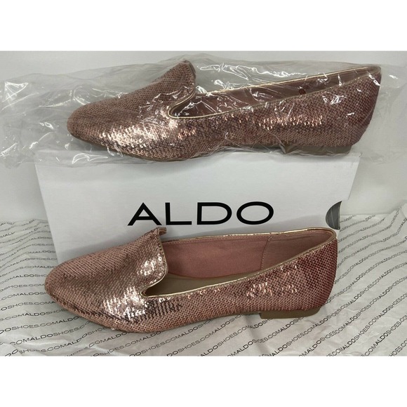 Aldos Thayllan-86 Gold Flats New In Box Size 6.5 - Picture 1 of 5